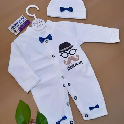 سرهمی دو تیکه نوزادی با کلاه کد 1290